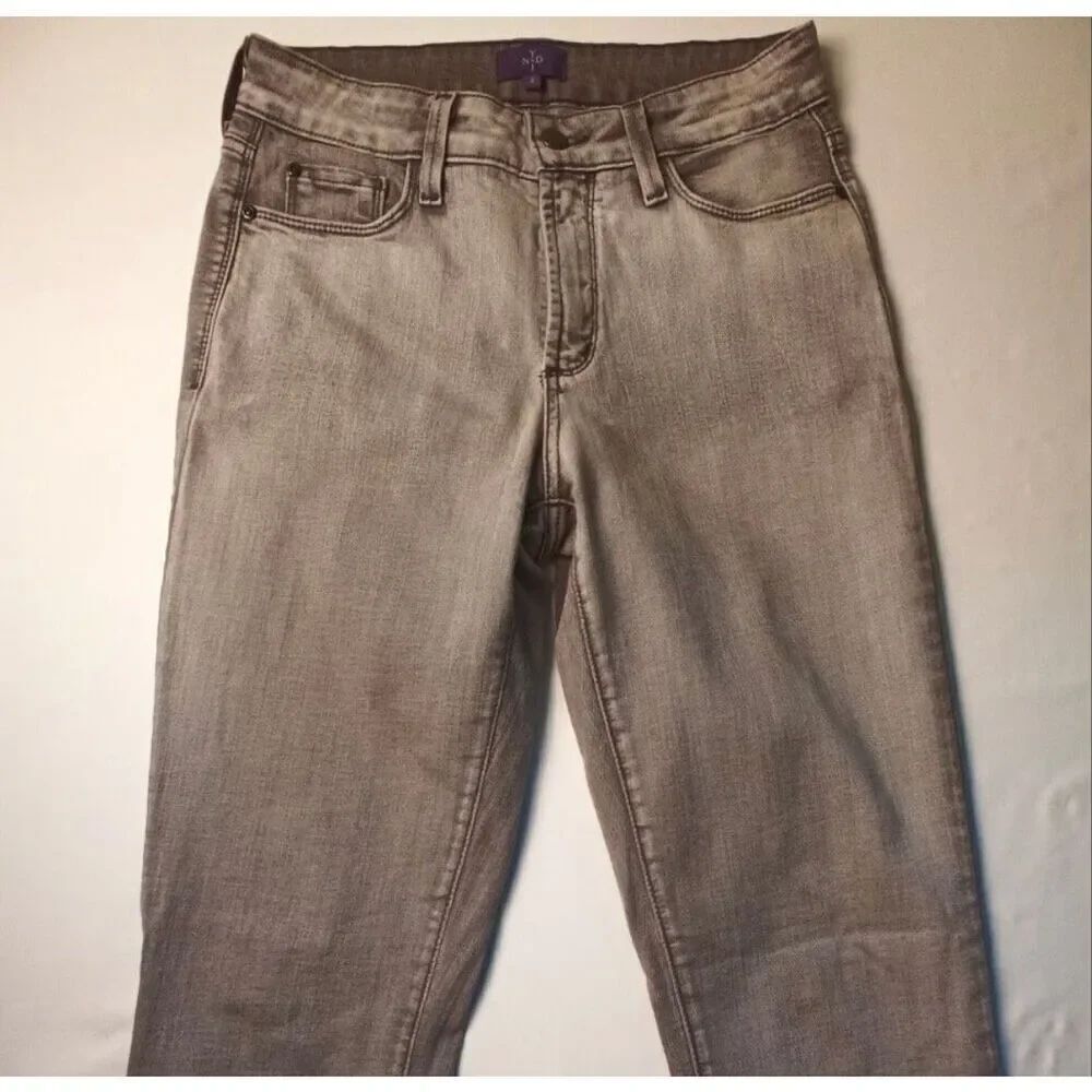NYDJ Jeans Size 4 Super Skinny Mid Rise Gray Color Classic Stretch Casual - Picture 2 of 10